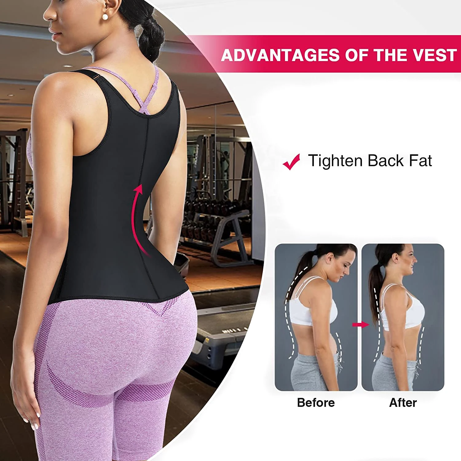 Womens Waist Trainer Corset Vest Breathable Tank Tops Tummy Control Shapewear Slimming Body Shaper