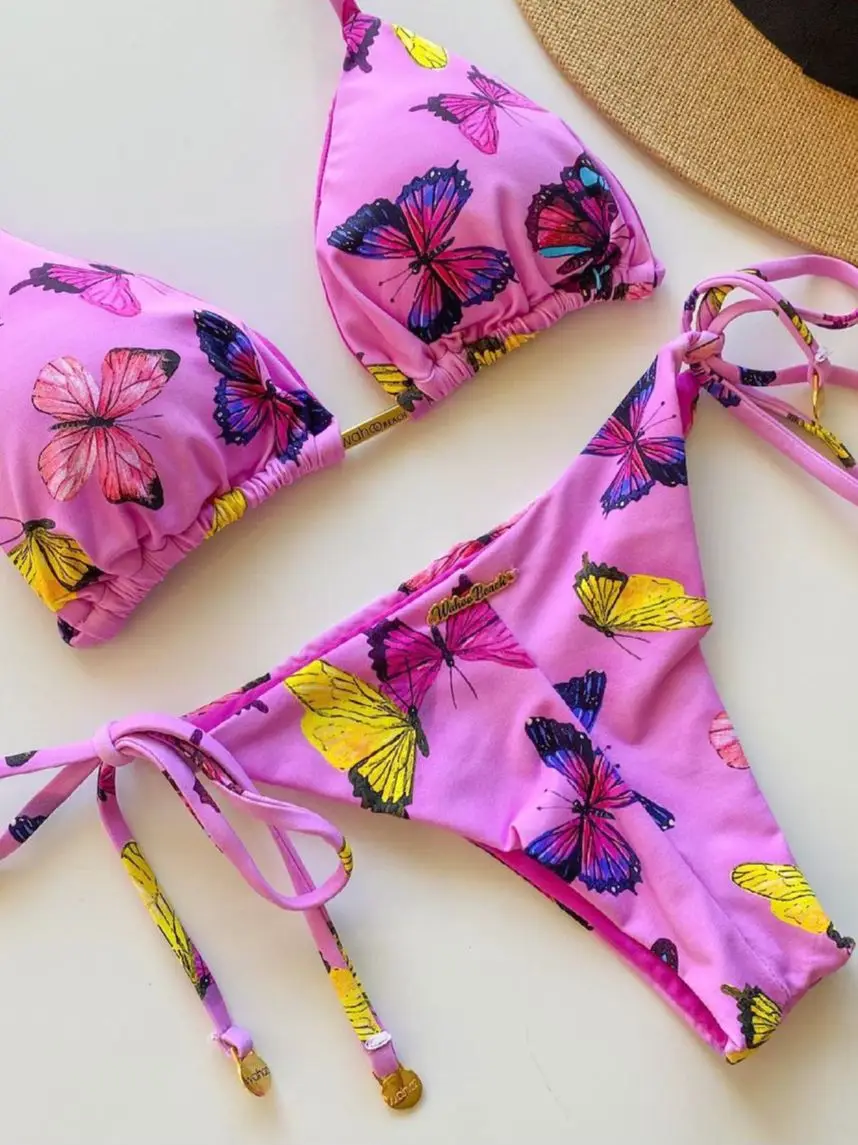 

Женский купальник, сексуальное бикини, новинка 2023, комплект бикини пуш-ап, купальный костюм, женская пляжная одежда с цветочным принтом, бикини, костюм из двух предметов