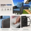 Foldable 3-Piece Patio Bistro Set with Folding Rattan Chairs and Round Table - Small Outdoor Furniture for Balcony, Garden, 6