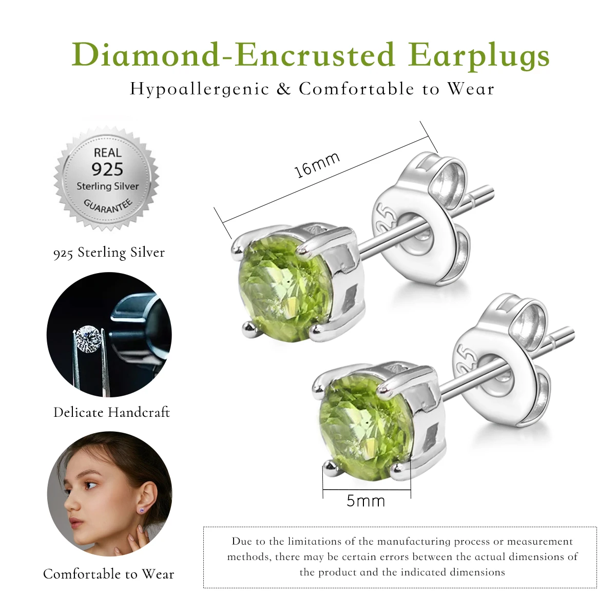 925 Silver Women's Earrings Set with Natural Crystal Stones Birthstones and Aquamarine Earrings Серьги Аквамарин - 3