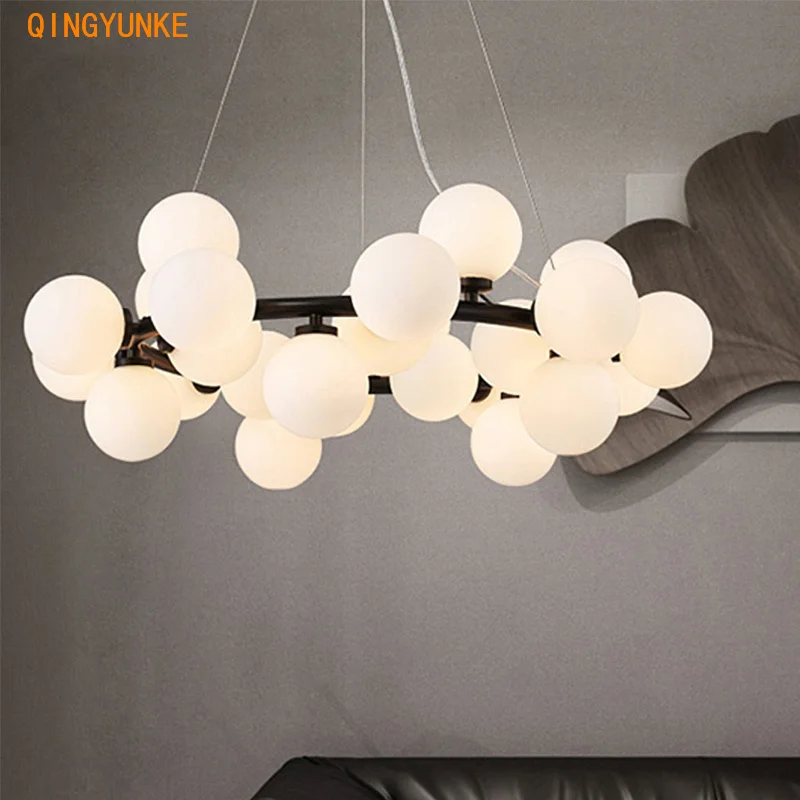 Led Chandelier Glass Ball Lamp Ceiling Fixtures for Living Room Modern Nordic G4 Chihuly Kitchen Island Decoration Home Light Led Chandelier Ceiling Chandelier