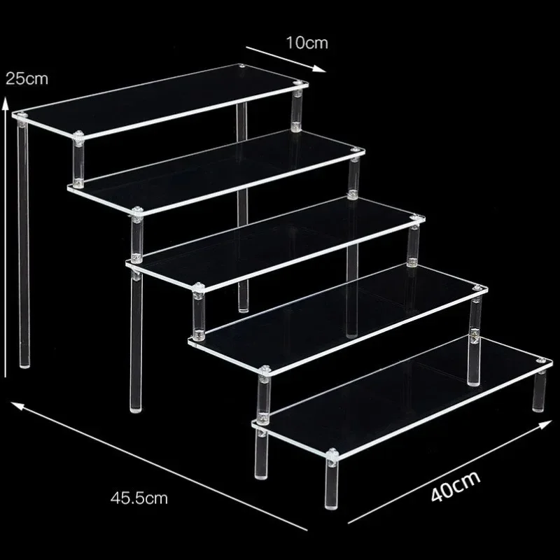 1-5 Tier Iridescent Acrylic Display Risers Stand Shelf for Figures Collectibles Cupcakes Perfumes Jewel Decorating & Organizing 6