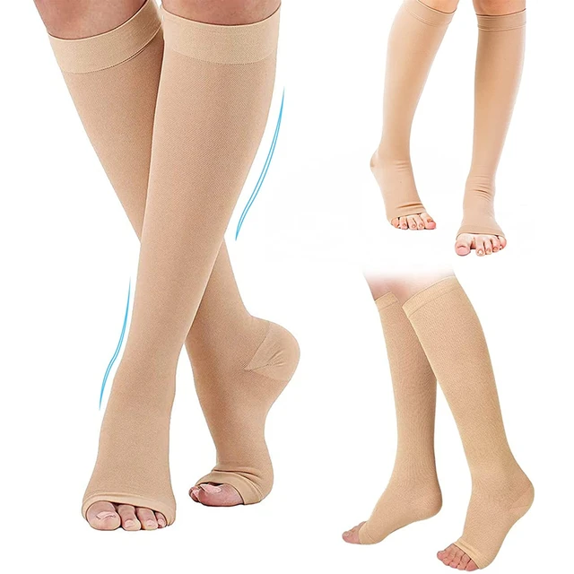 Compression Socks S-XXL Medical Prevent Varicose Veins Toeless Support Hose for Women Men 1 Pairs 5