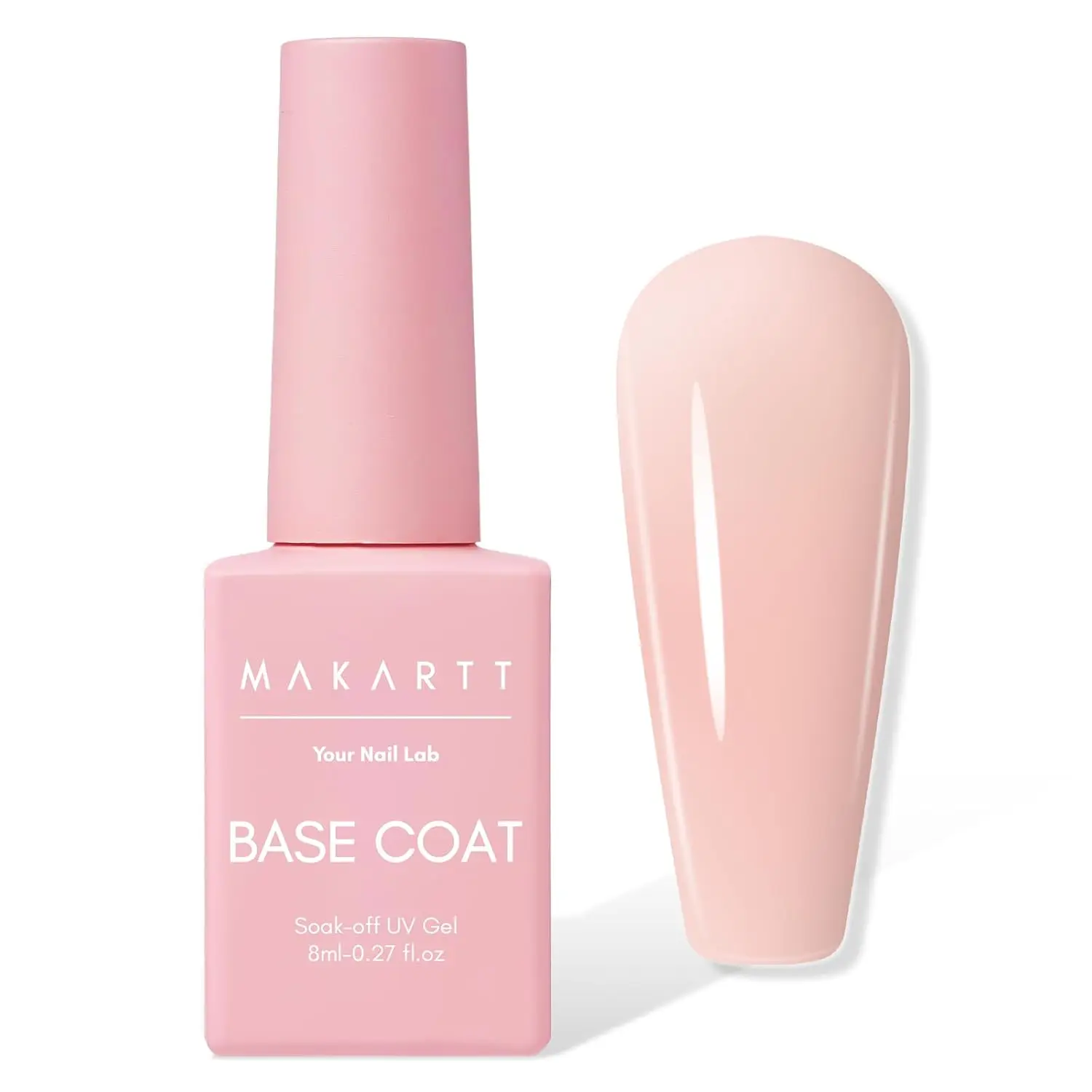 Makartt Rubber Base Gel Polish Natural Nude Fall Winter 8ML Soak Off UV LED Foundation Gel for Salon DIY Nail Art Designs nail gel gel polish base and top coat