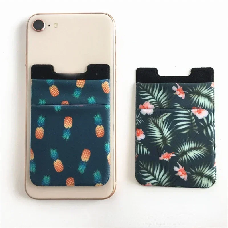 Tasche Adesive Porta Carte Per Telefono (4 Pezzi) | 2 Neri + 2 Blu, Autoadesive Per Retro Smartphone, Lycra