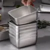 Stainless Steel Food Storage Serving Trays Rectangle Sausage Noodles Fruit Dish with Cover Home Kitchen Organizers 2