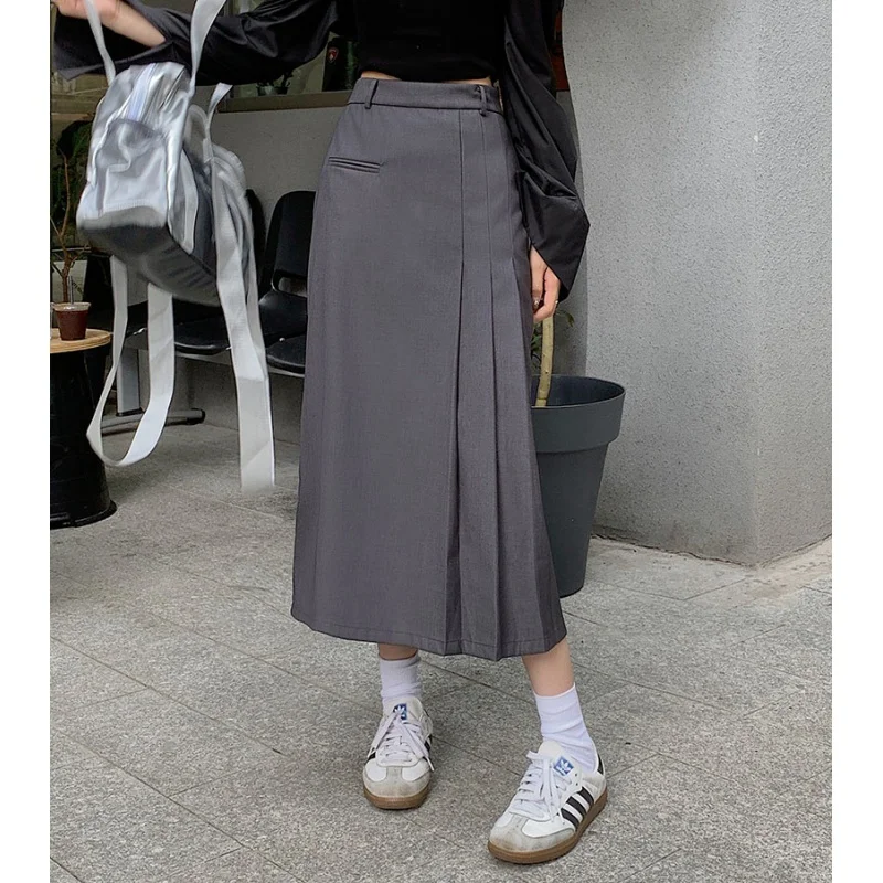 

54920 Autumn New Style Suit Skirt Women High Waist Hip A-Line