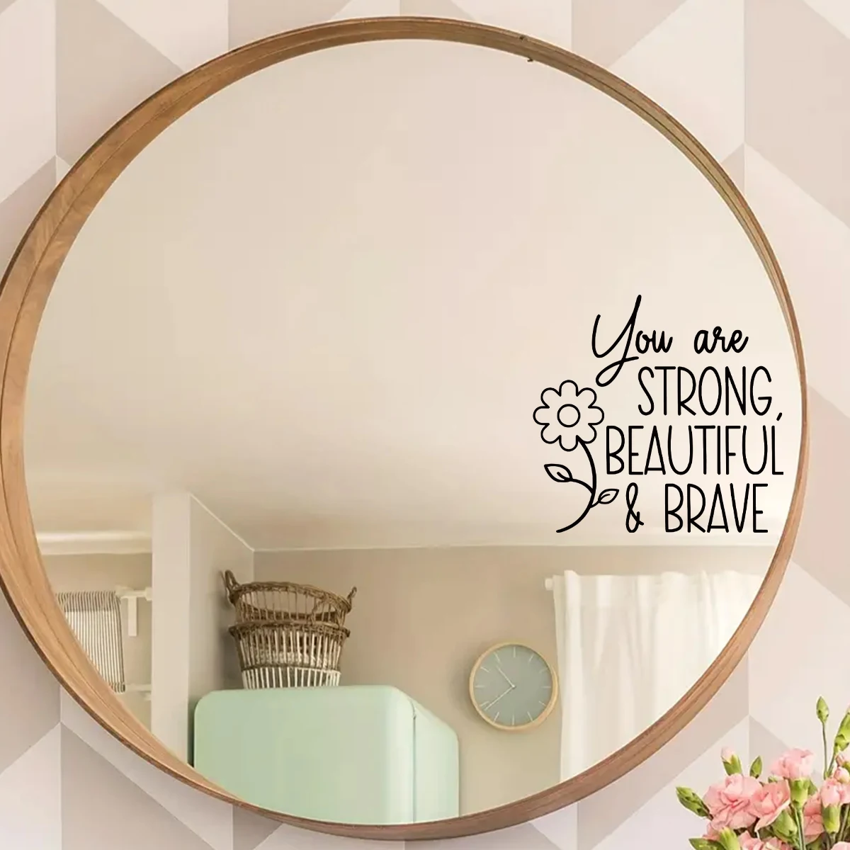 1pcs PVC Removable Mirror Sticker for Bedroom Bathroom Wall Decals Home Decor Living Room
