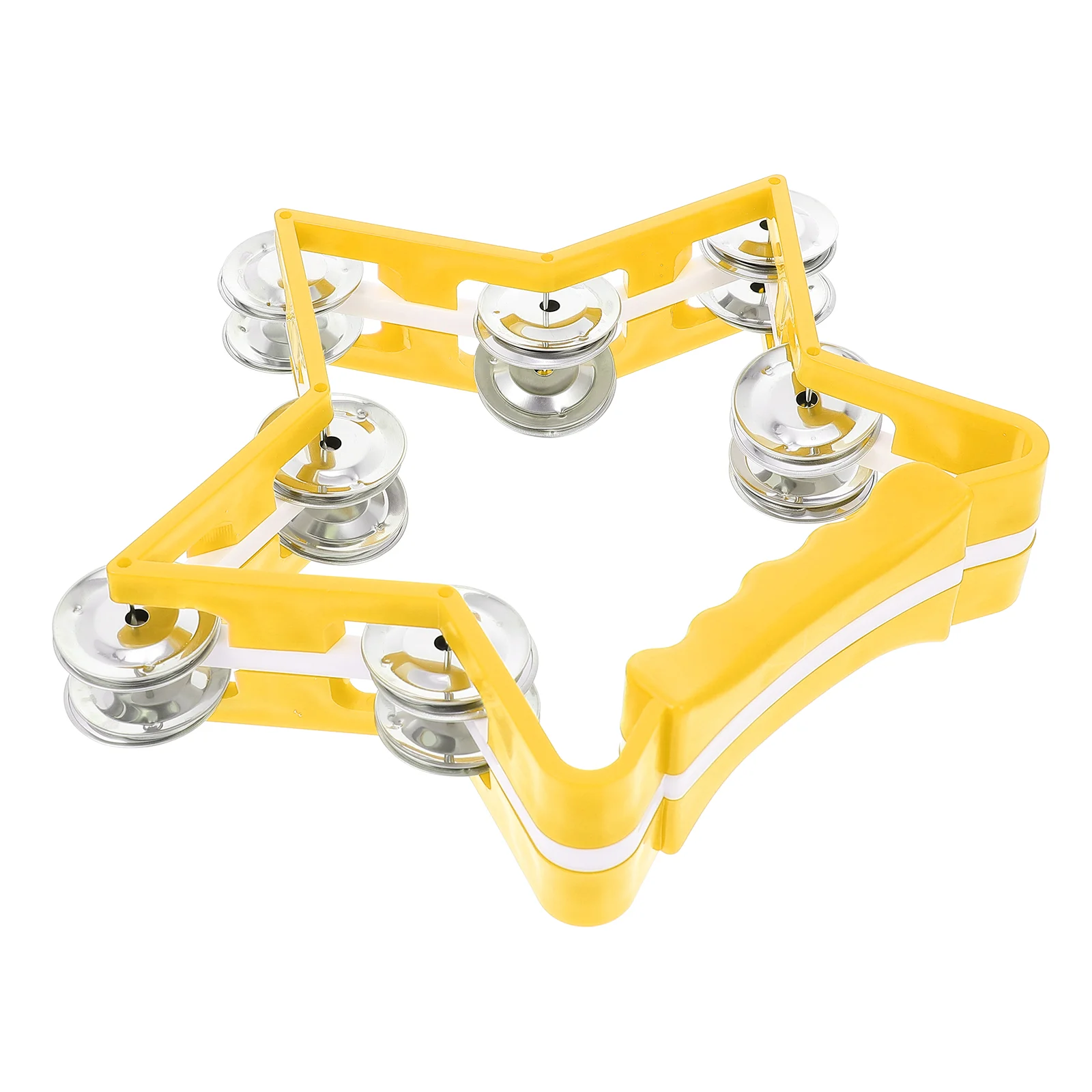 

Tambourine Adults Kids Star Shape Handheld Tambourine Pandero Double Row Metal Jingles Tambourine Handle Grip Kindergarten