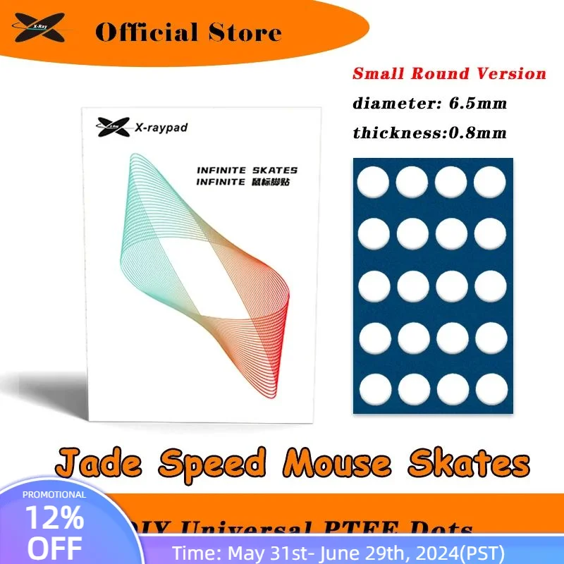 X-rapad 옥 스피드 DIY 범용 도트 마우스 스케이트, 천 및 플라스틱 마우스 패드용 PTFE 도트, 0.8mm