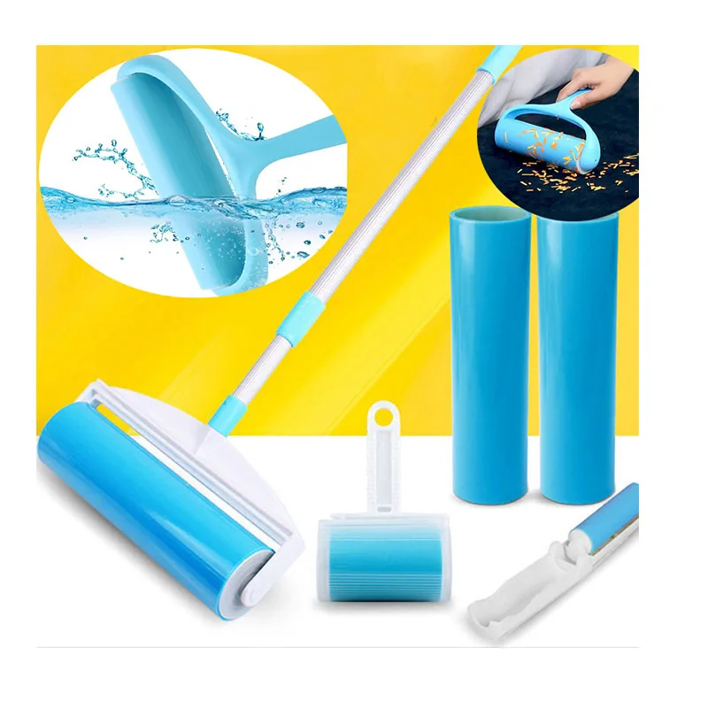Reusable Adhesive Roller Gluing Tool Sofa Bed Carpet Cleaner Clothing Pet Hair Dust Removal Brush