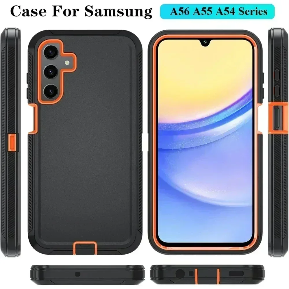 3-in-1 Belt Clip Shockproof Phone Case with Hard Defender Armor Cover