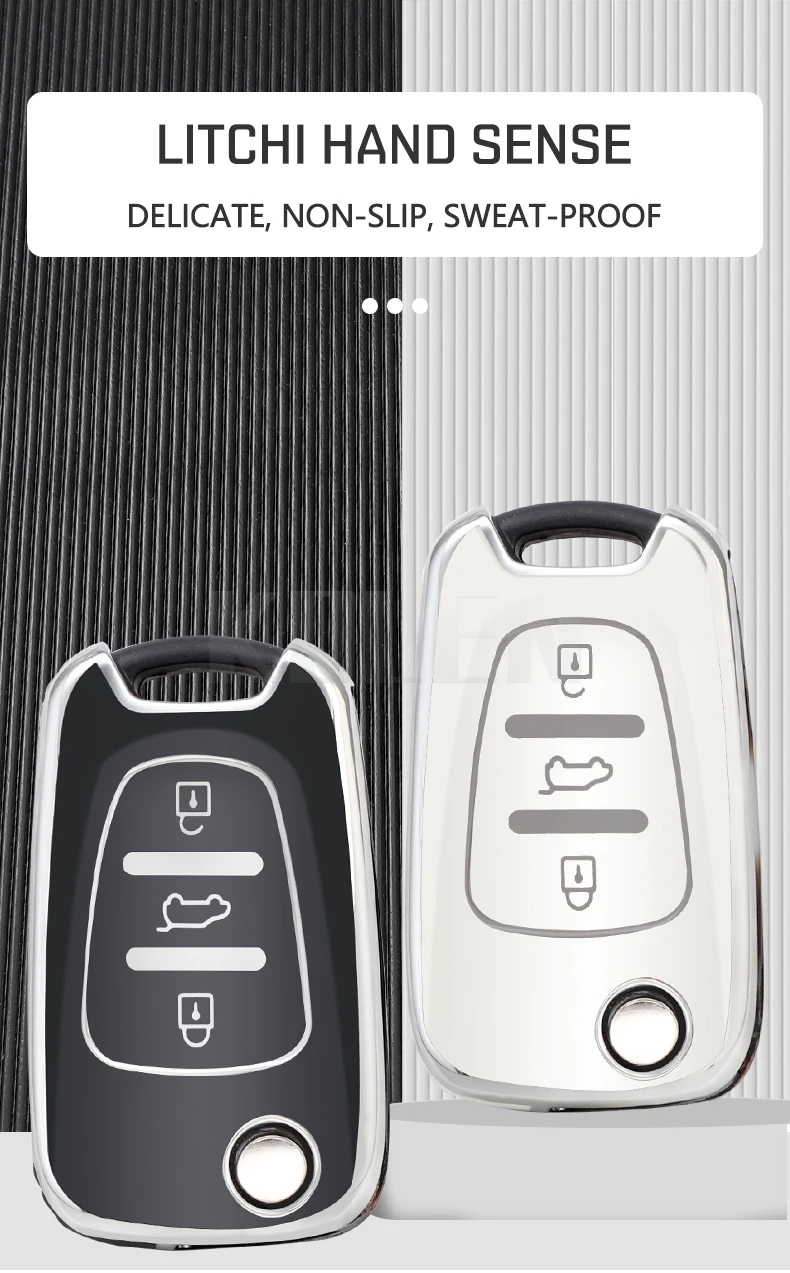 TPU Car Flip Key Case Cover Shell Fob per Hyundai I20 I30 Ix20 Ix35 Elantra Accent per KIA Sportage Rio 3 Soul Optima Ceed K5 K2 - S3ae435d6765c4916b51dd0f38caf5544s