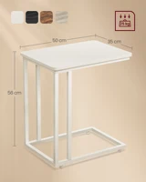 VASAGLE-Table basse mobile, en forme de C, avec roulettes, 35x50x60 cm 5
