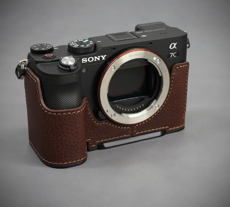 

For SONY a7c A7C handgrip Quick Release Plate Base Arca-Swiss handwork Photo Camera Genuine leather cowhide Bag Body BOX Case