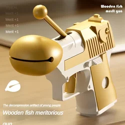 Wooden Fish Decompression Artifact Rifle Pistol Toy Novelty Gag Practical Jokes Desert Eagle Carrot Gun Toy