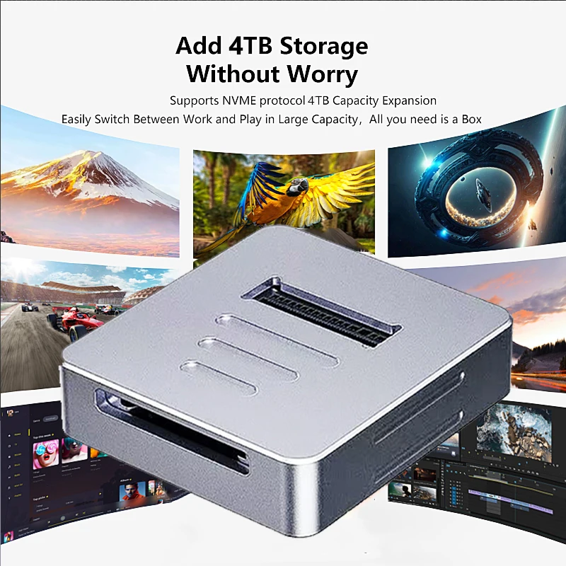 M.2 PCIE NVME SSD 하드 디스크 베이스 10Gbps 직접 연결 SSD 어댑터, SD 2.0 카드 또는 M2 SSD M 키&B+M 키 하드 드라이브 지원