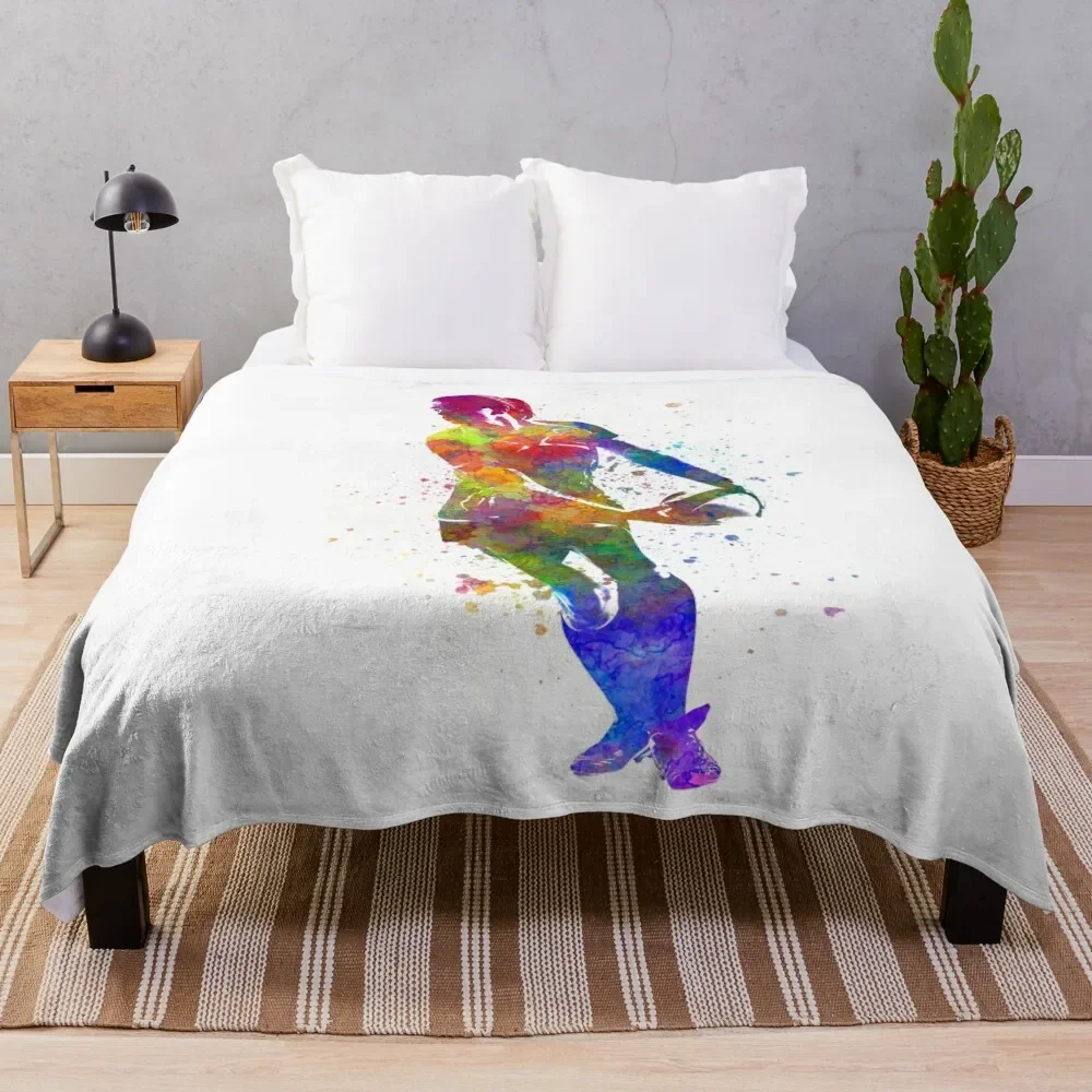 

women's rugby in watercolor Throw Blanket Bed linens Extra Large Throw Luxury St for sofa Blankets