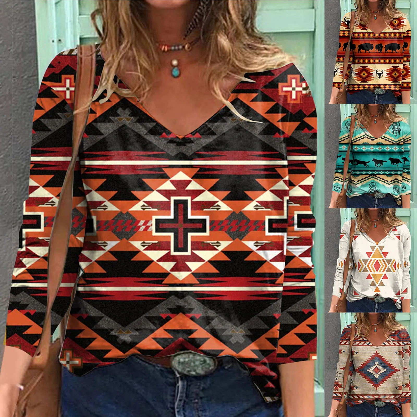 

Women T Shirts Loose Womens Sweatshirt Graphic Color Block Crewneck Sweatshirts Women Long Sleeve Ts Large Womens Tops Blouses