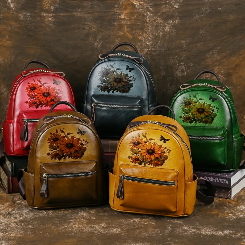 MOTAORA Women's Backpack Hand Drawn Women Bag Vintage Large Capacity Anti Theft Backpacks School Bags For Teenage Girls 2024 New
