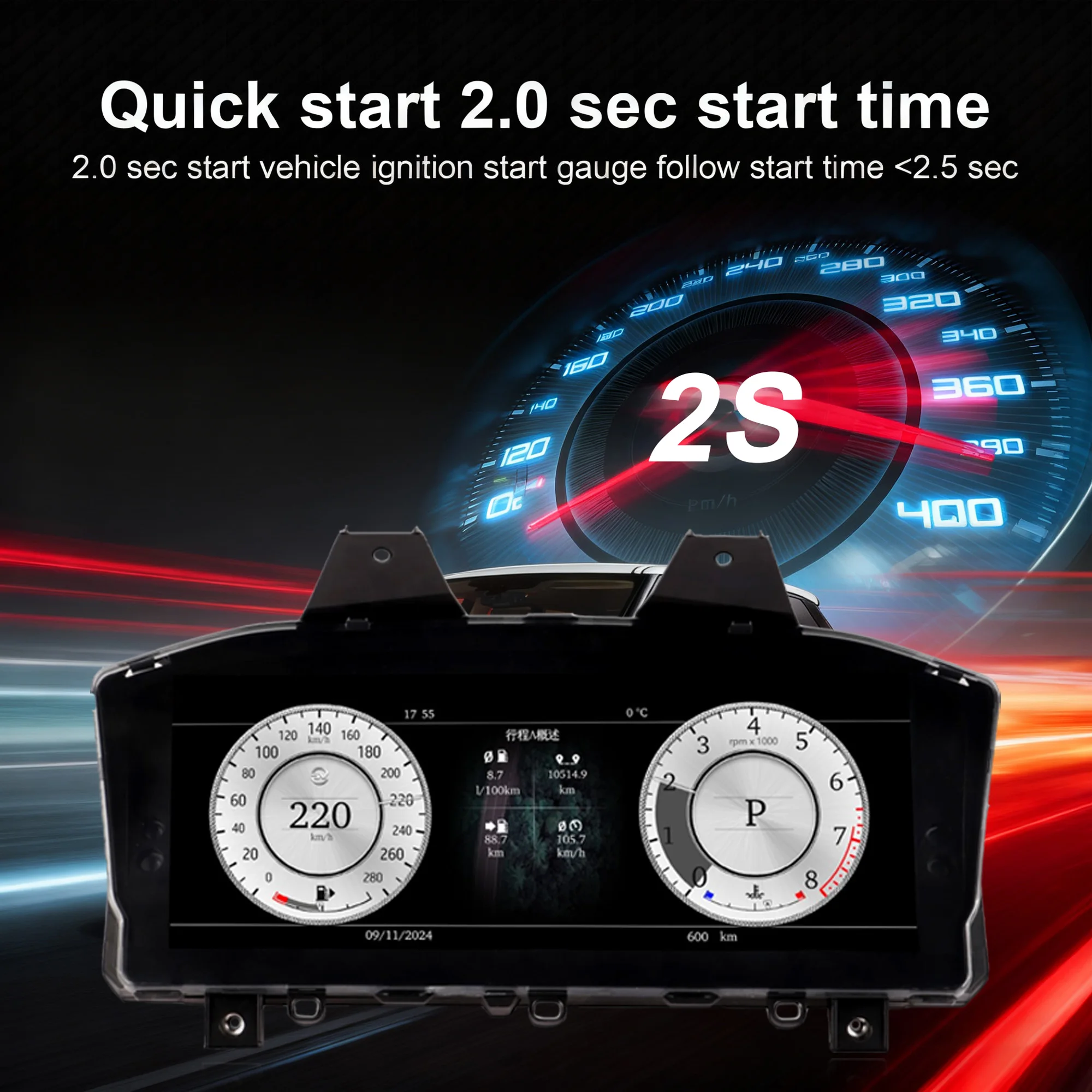 Digital Instrument Cluster For Land Rover Discovery 5 2017-2021 Carplay Speedome