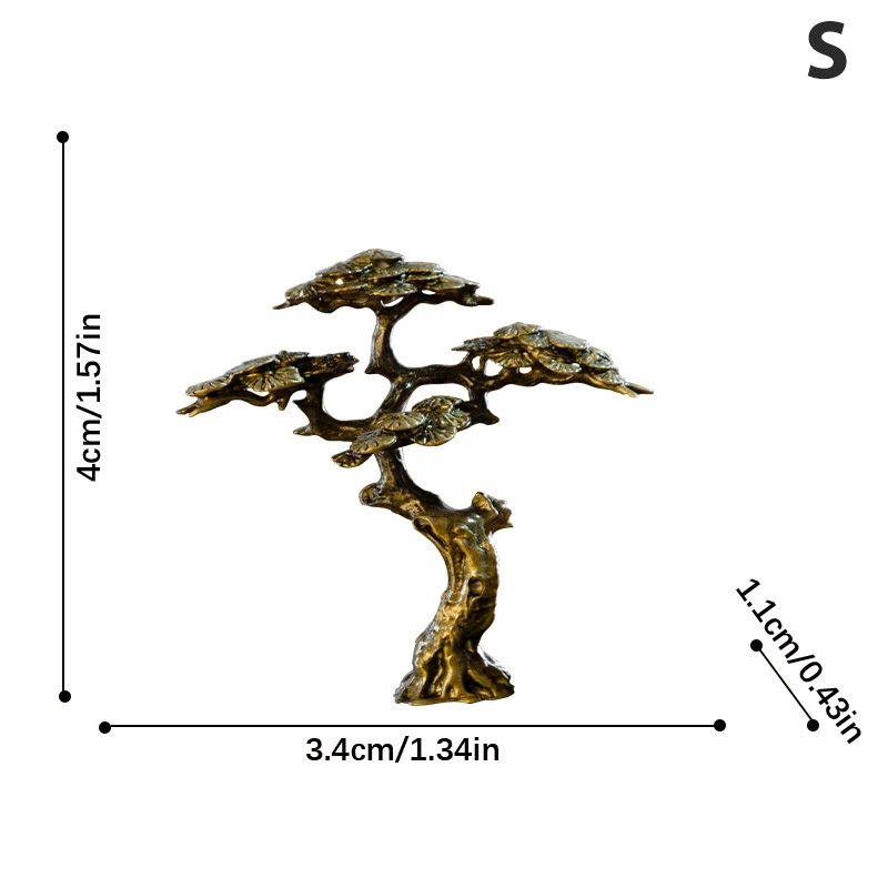 Elegant Copper Miniature Pine Tree Decor for Bonsai and Landscape Displays
