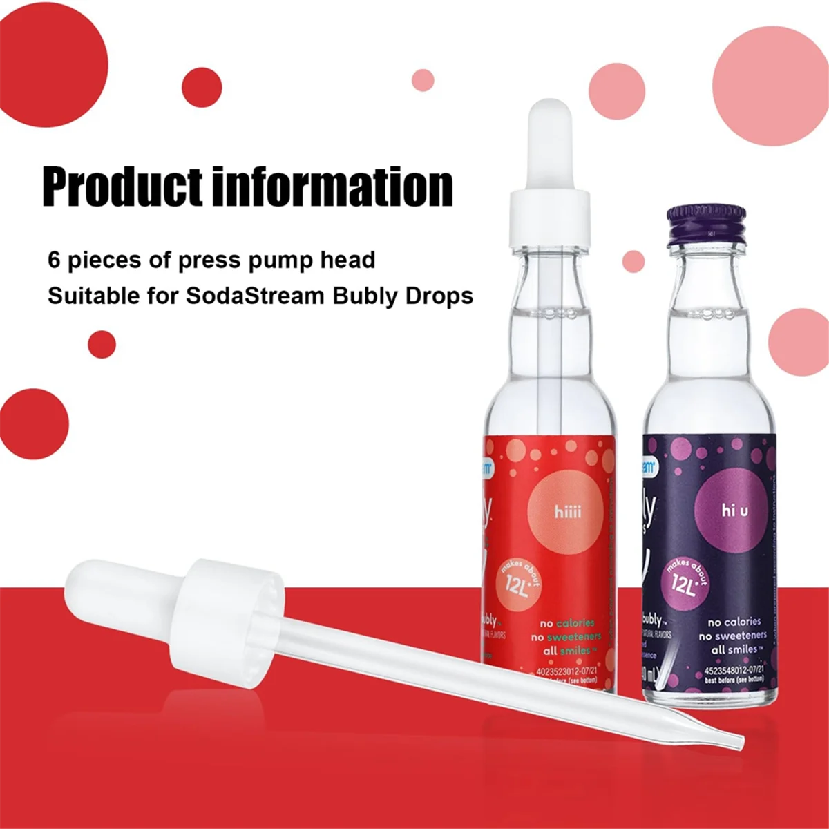 Glass Dropper Compatible for Sodastream Flavors Bubly Drops Soda Stream Accessories 12 Pack