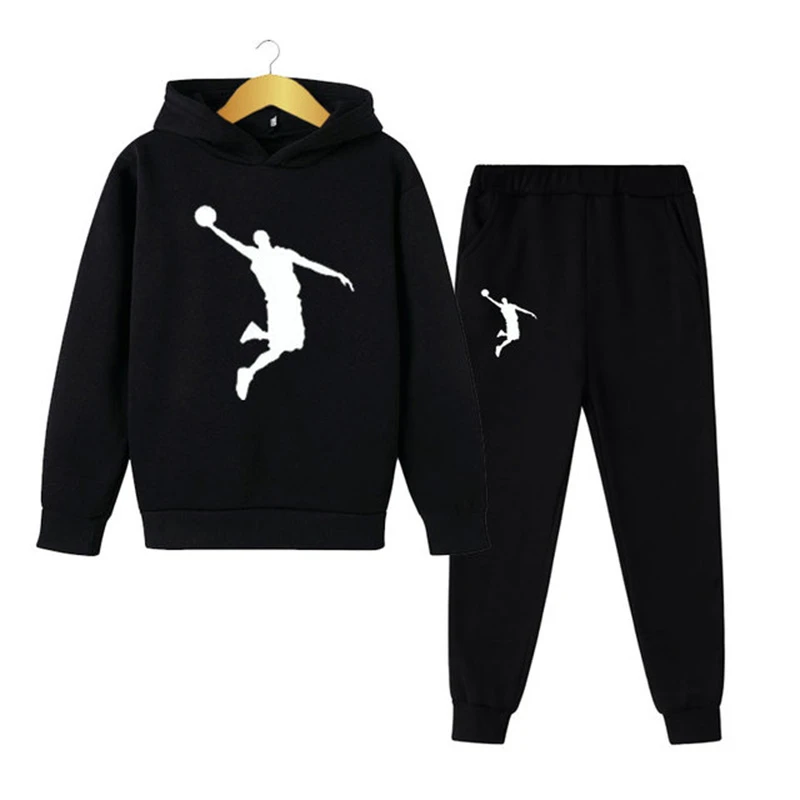 

Children Sports Casual Hoodies Suits Spring Autumn New Style Fashion printed Pure Cotton Trend High Street Hoodie+Pants Sets