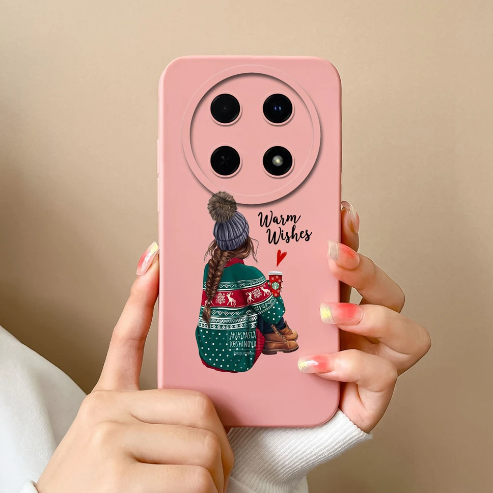 Fashion Pretty Sweet Girl Soft Liquid Silicone Phone Case - Protective Cover