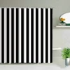 Black And White Stripes Shower Curtains Geometry For Bathroom Decor Screen Waterproof Fabric Bathtub Curtain With Hooks Washable 5