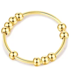 Gold Silver Fidget Ring Anti Anxiety Rings for Women Size 5-11 Fidget Spinner Anxiety Rings for Girls Men