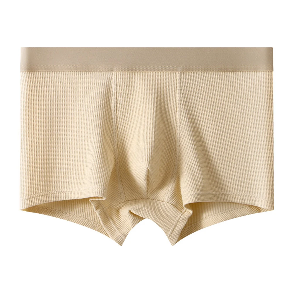 

Men Cotton Skin-friendly Boxer Briefs Breathable Moisture Underpants Sexy Convex Pouch Panties Solid Color Shorts Underwear