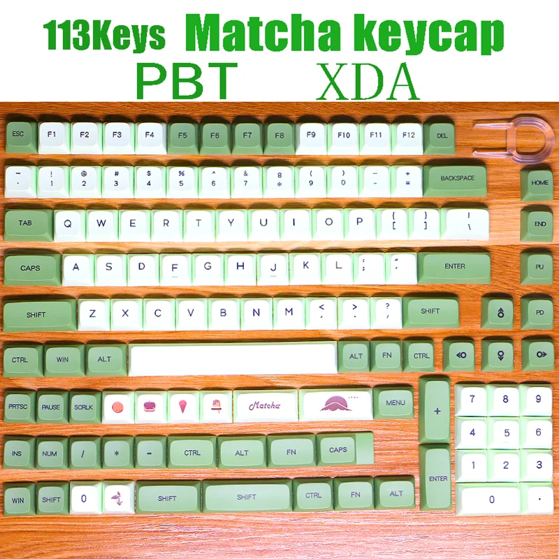 

PBT XDA Matcha Keycaps English Japanese Thai Key Cap For Gaming Mechanical Keyboard For IK75 V3 PRO JJK84 K617 Etc