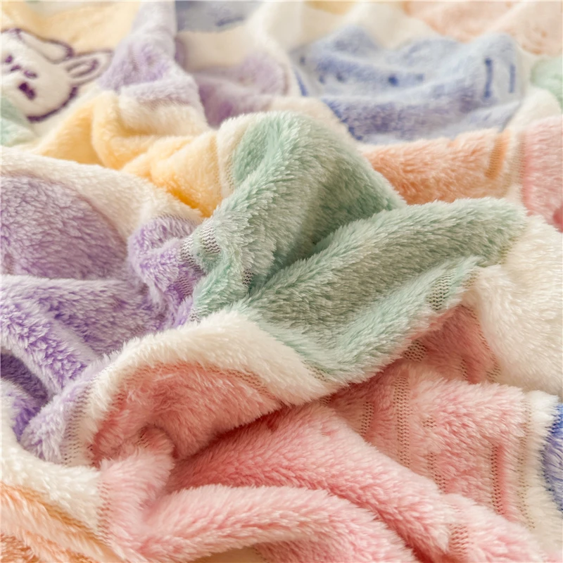 WOSTAR Luxury double bed fitted sheet elastic mattress protector cover couple baby winter warm fluffy coral fleece bedspread 150 3