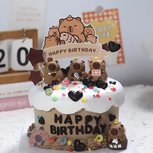 Style De Dessin Animé De Capybara Illustration Vectorielle Des Cartes De Voeux Joyeux