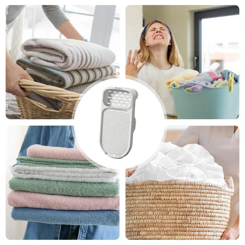 Laundry Scrub Board 2-in-1 Portable Hand Washing Clothes Tool Thicken Rectangle Clothing Scrubber Board Drain Box Anti-Slip