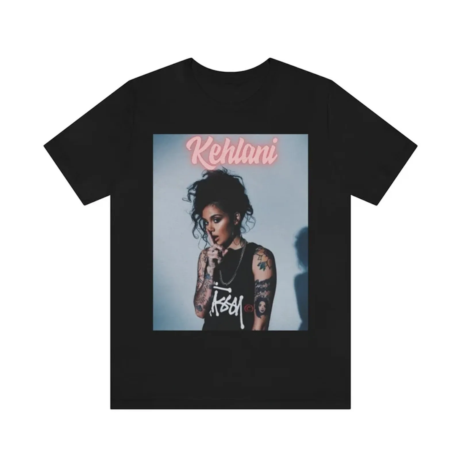 

Черная Мужская футболка Kehlani с коротким рукавом CG297