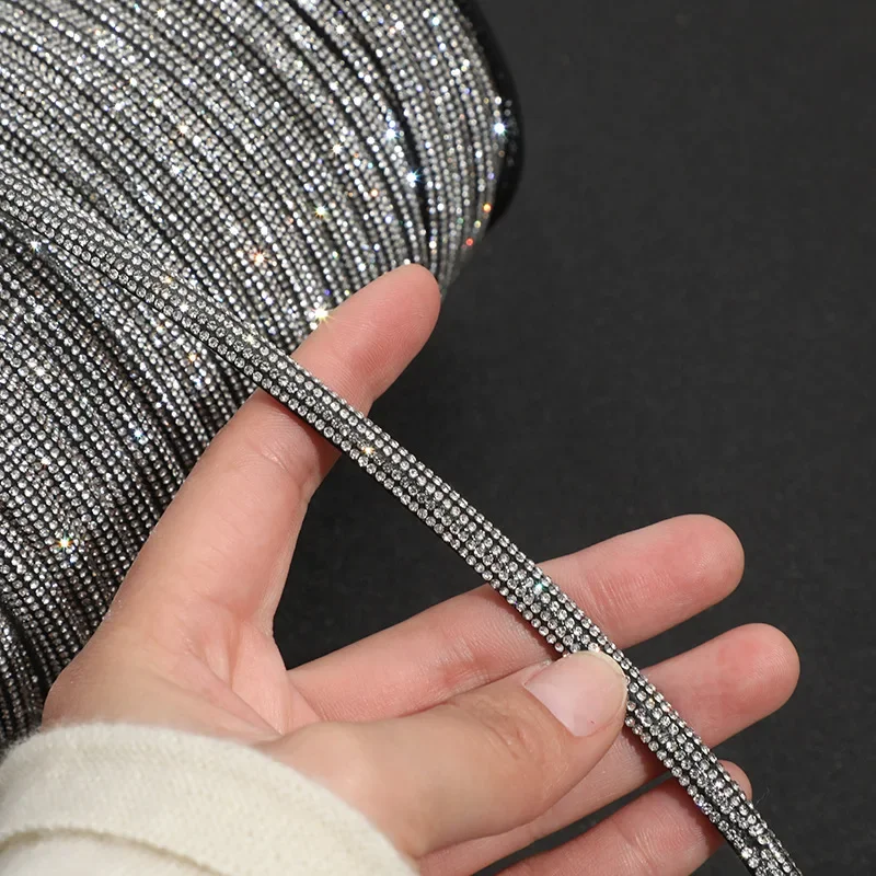 10/20/30/50yards Shiny Crystal Rope Half Round Water Rhinestone Rope DIY Drawstring for Clothing Bag Shoes Replacement String