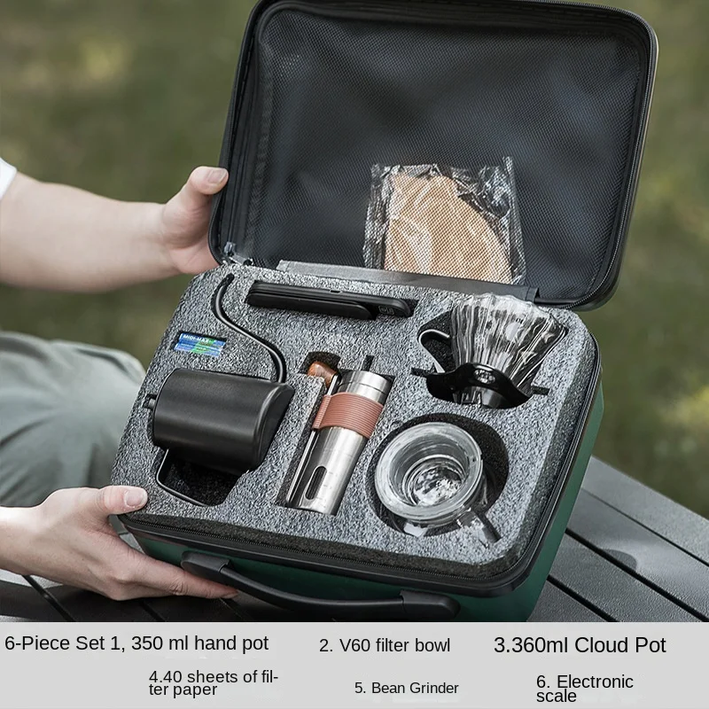 Choxila 9-Piece Pour Over Coffee Set with Grinder...