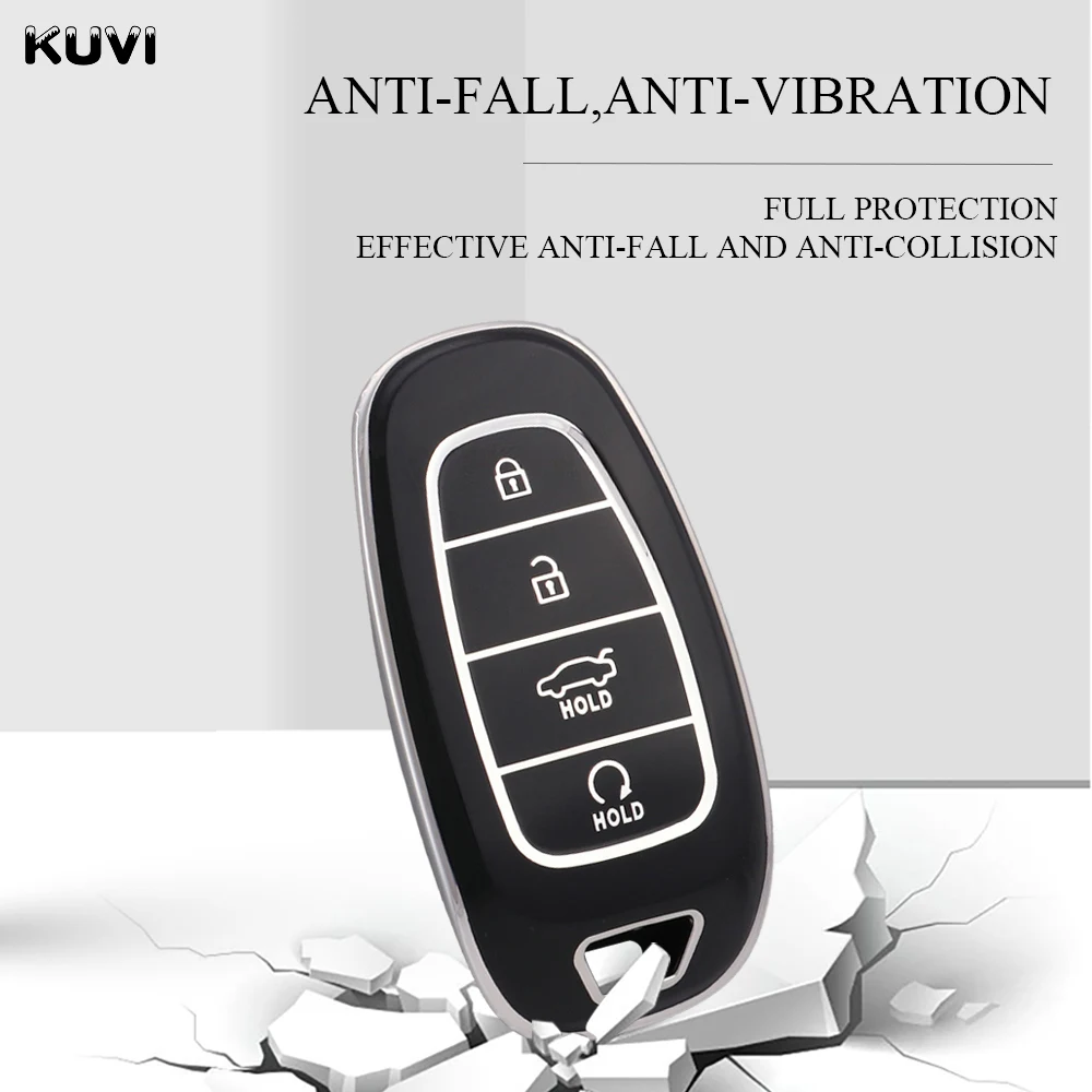 Key Case Key Case Cover TPU For Hyundai Tucson Solaris Sonata Hybrid NEXO NX4 Santafe dn8 4 Buttons Accessories