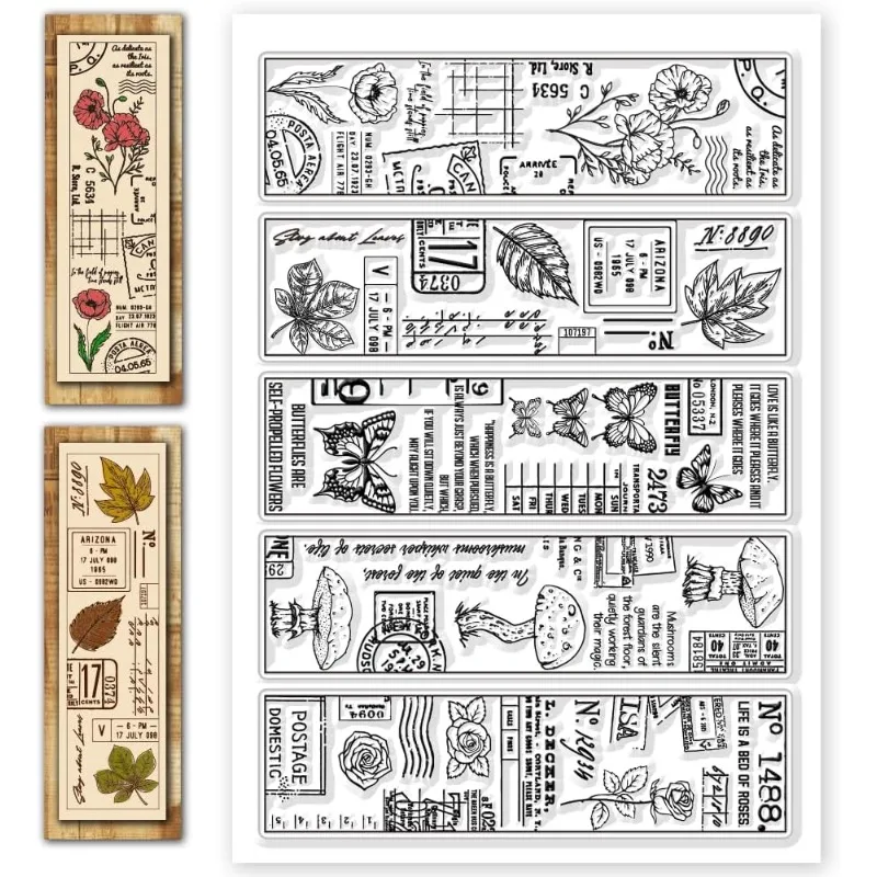 1pc Silicone Clear Stamps Vintage Bookmarks Plastic Stamp for DIY Scrapbooking Photo Album Decorative Cards Making Stamps clear stamps clear rubber stamps