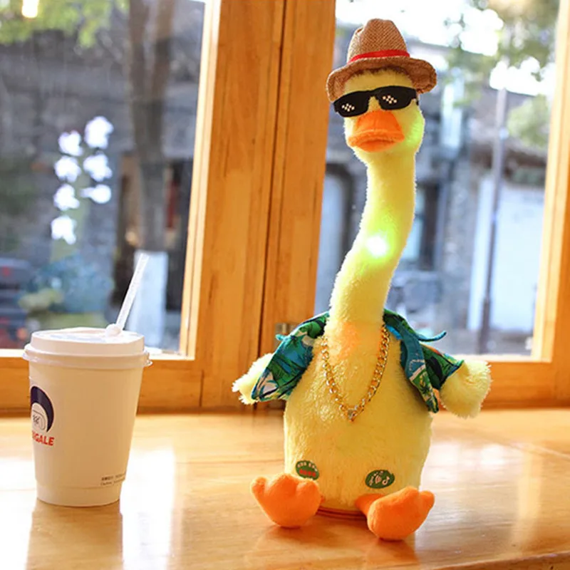 Dancing Duck Plush Toy Electronic Shake Dance With The Plush Cute Early Childhood Education Toy Home Decor Learn To Speak Shine