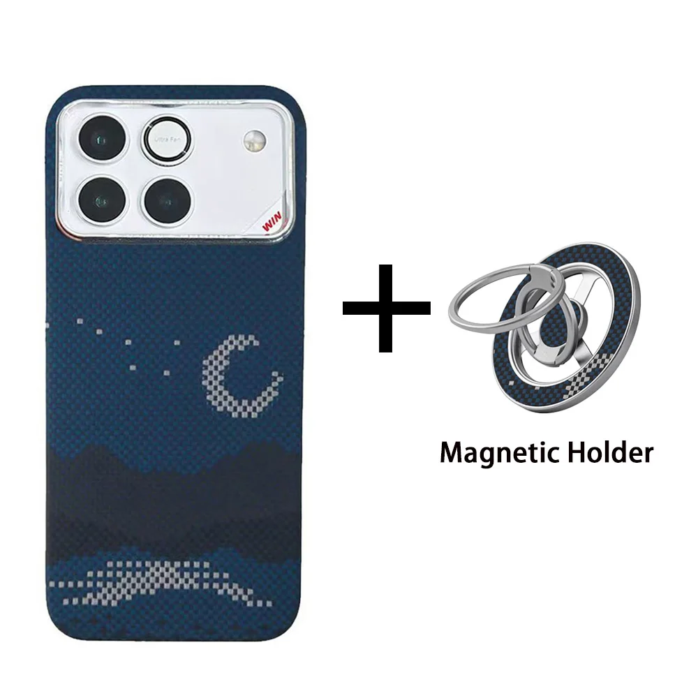 Luxury Aramid Fiber Magnetic Carbon Fiber Protective Phone Case