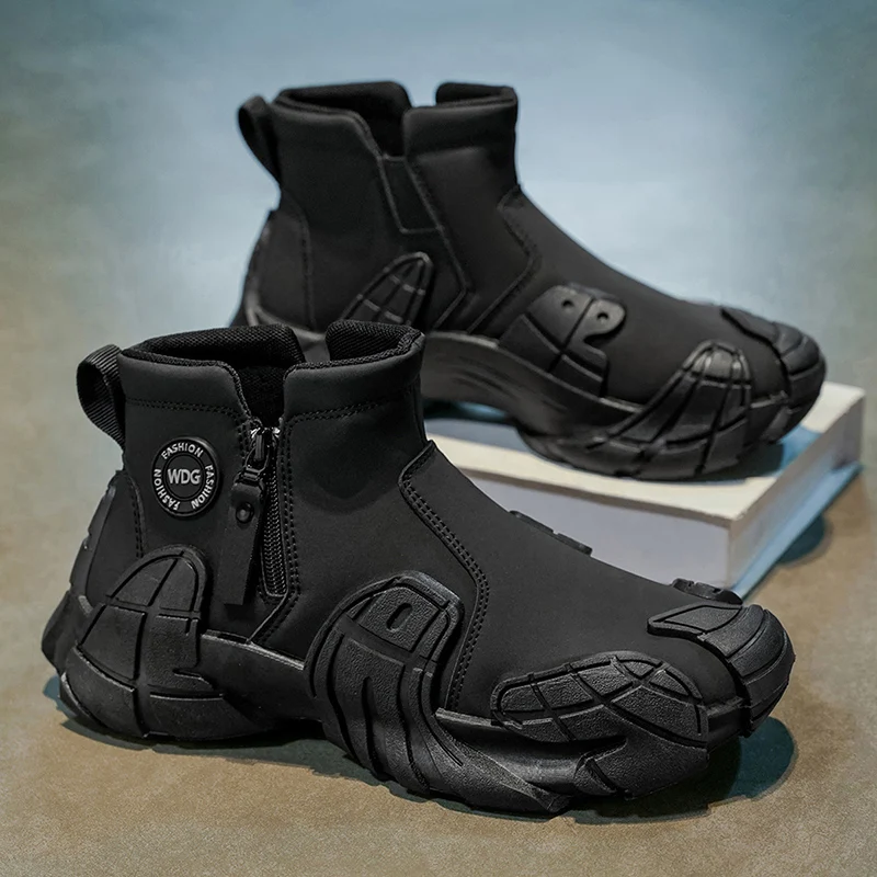 Men's Work Boots Autumn Construction Site Labor Protection Shoes Waterproof Non-Slip Wear-Resistant Heightening Workwear Mart... - 3