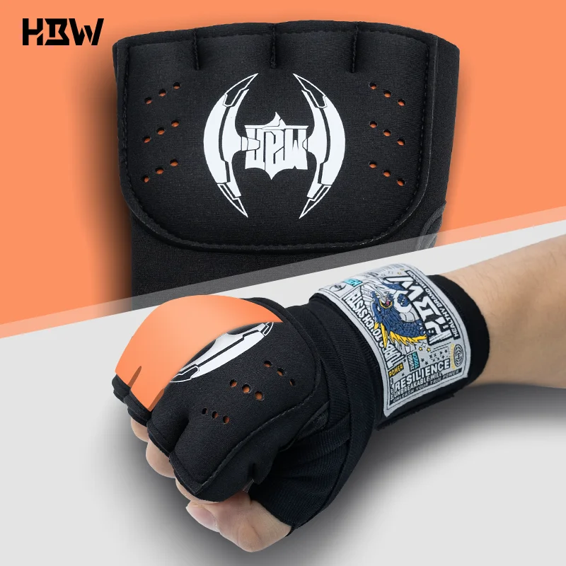 Boxing Hand Wrap Inner Gloves add non-Newtonian fluid Half Finger Gel Boxing Glove for Muay Thai MMA Kickboxing Martial Arts