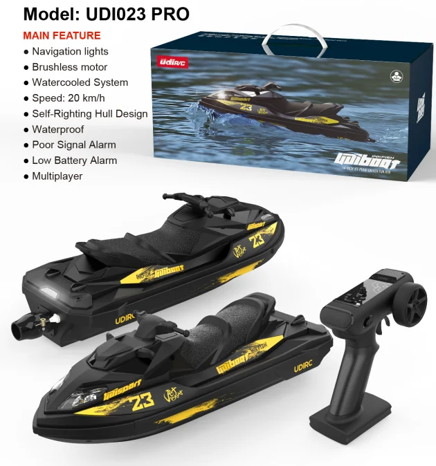Large 33.5cm new brushless motor remote-controlled motorboat with built-in propeller turbojet drive system, high-speed remote co 2