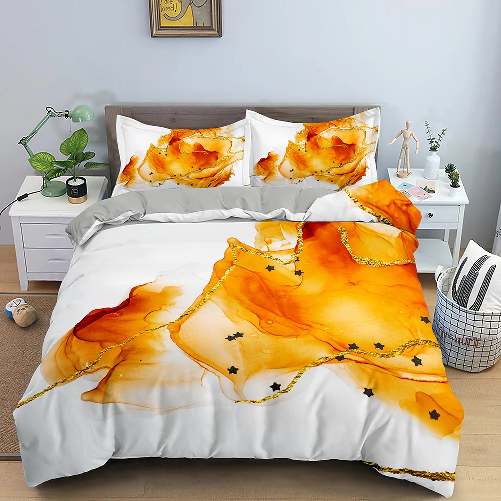 paradijs Dagelijks Tante Marmer Print Beddengoed Set Polyester Aquarel Dekbedovertrek Met  Kussensloop Zachte Dekbedovertrek Met Ritssluiting Meerdere Maten -  AliExpress