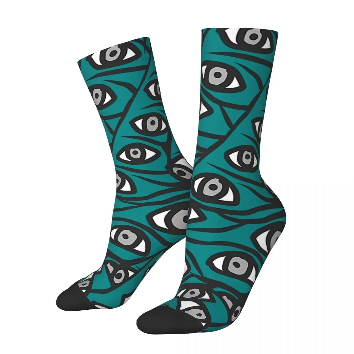 

Funny Men's Socks Freddie Eyeballs Teal Green Vintage Harajuku Alien Hip Hop Casual Crew Crazy Sock Gift Pattern Printed