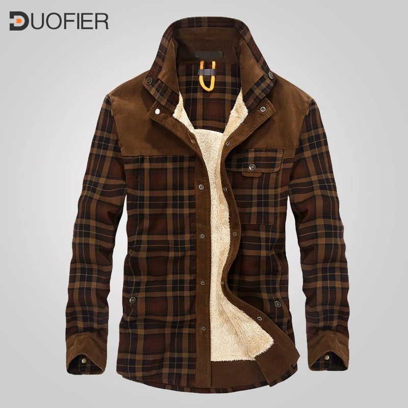 Men's Warm Jacket Fleece Thick Coat Autumn Jacket Men Slim Fit Clothing