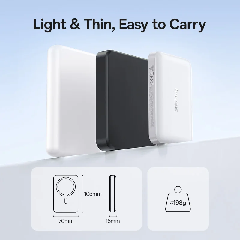 Baseus Magnetic Power Bank 10000mAh PD 30W Wired 15W Wireless Fast Charging For iPhone 17 16 Pro Max Samsung Magnetic Powerbank